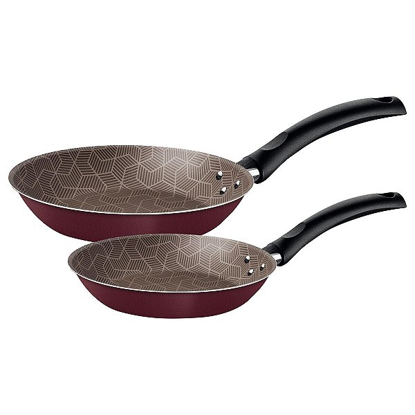 Jogo Frigideiras Alum 2Pc Turim Vermelho Tramontina 27899416