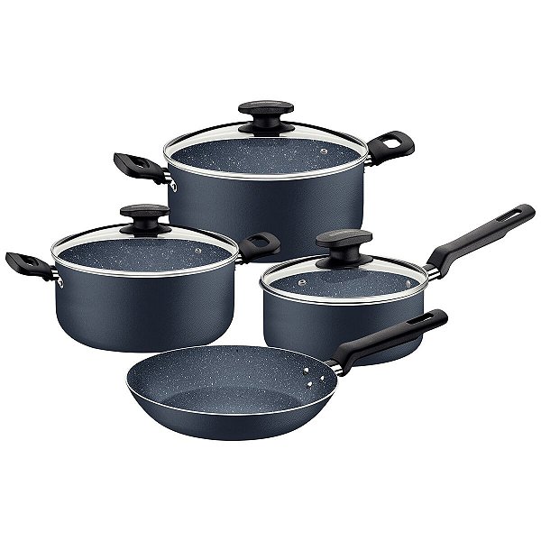 Jogo Panelas Alum 7Pc Azul Tramontina 27899423