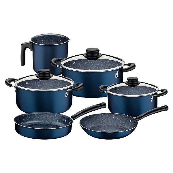 Jogo Panelas Alum 9Pc Azul Tramontina 27899424