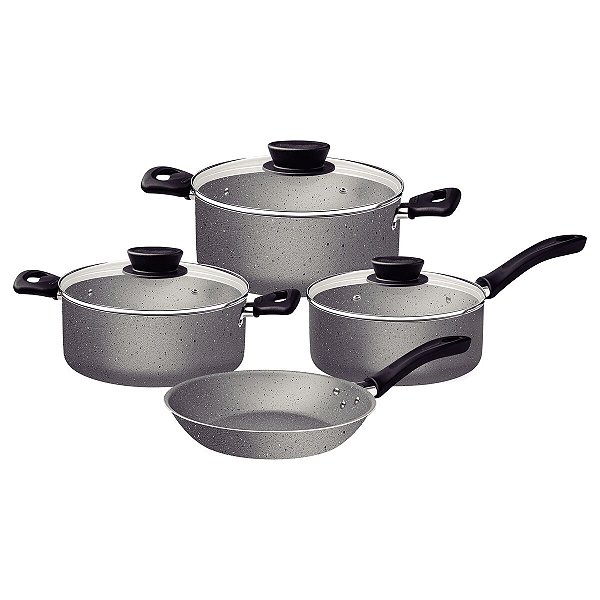 Jogo Panelas Alum 7Pc Linz Cinza Tramontina 27899425