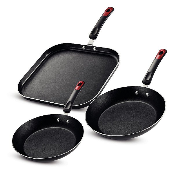 Jg Frigideira/Bistequeira Alum 3Pc Preto Tramontina 27899429