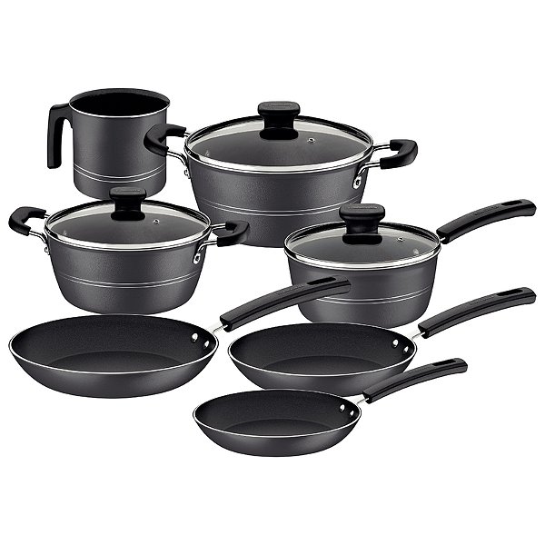 Jogo Panelas Alum 10Pc Sicilia Chumbo Tramontina 27899432