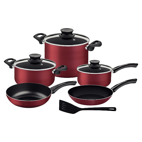Jogo Panelas Alum 9Pc Gloria Vermelho Tramontina 27899464