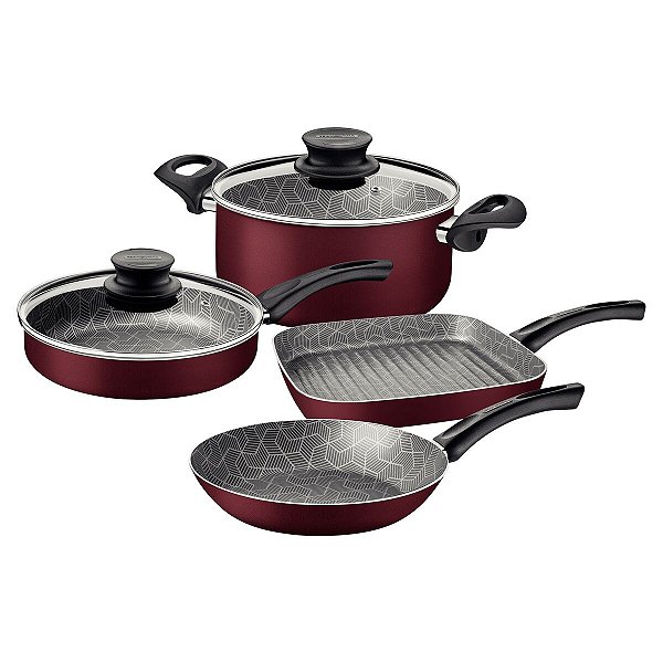 Jogo Panelas Alum 6Pc Paris Vermelho Tramontina 27899478