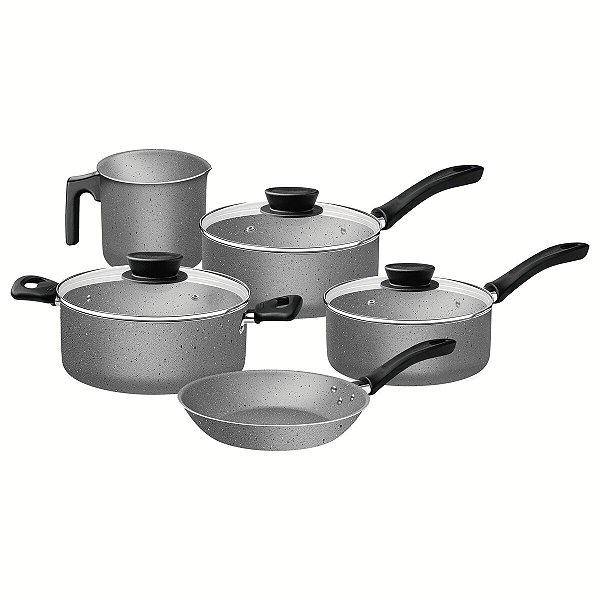 Jogo Panelas Alum 5Pc Linz Cinza Tramontina 28299601