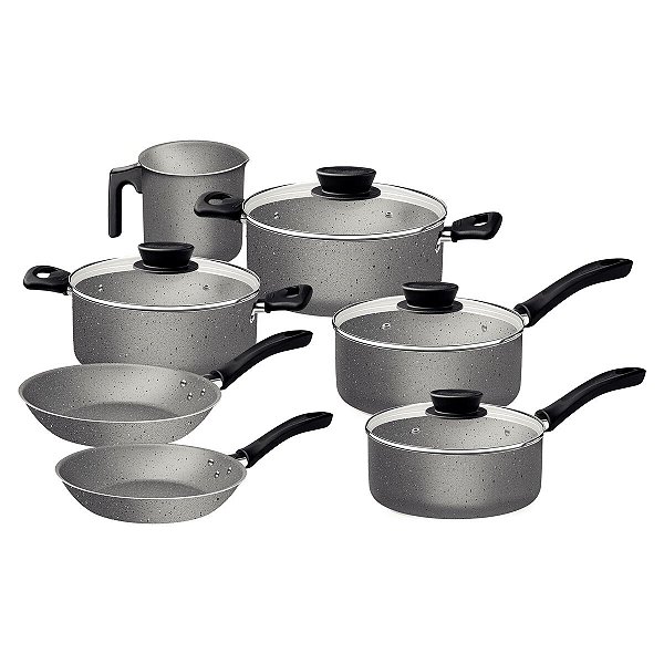 Jogo Panelas Alum 7Pc Linz Cinza Tramontina 28299602