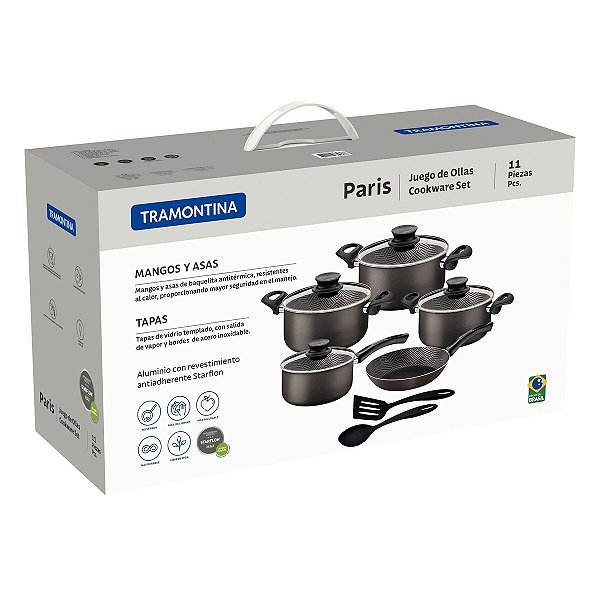 Jogo Panelas Alum 11Pc Paris Chumbo Tramontina 28599630