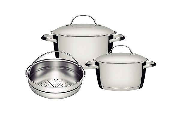 Jg Panelas Aco Inox 3Pcs Allegra Tramontina 65660261