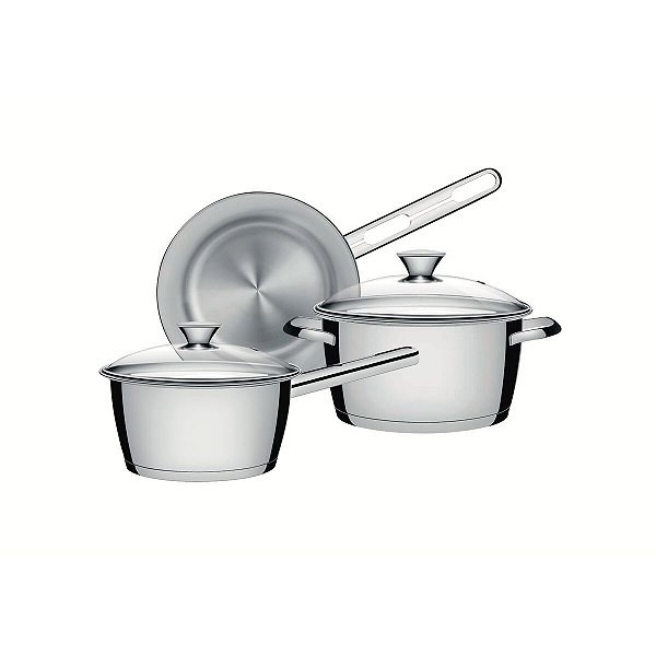 Jg Panelas Aco Inox 3 Pcs Allegra Tramontina 65660696