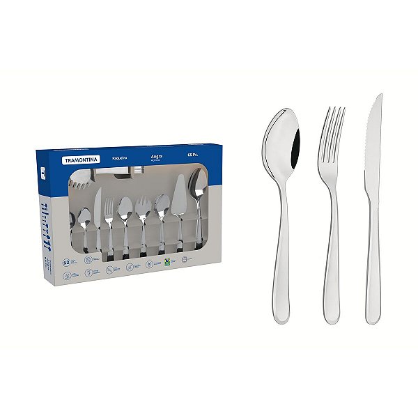 Faqueiro Aco Inox 65 Pcs Angra Tramontina 66903464
