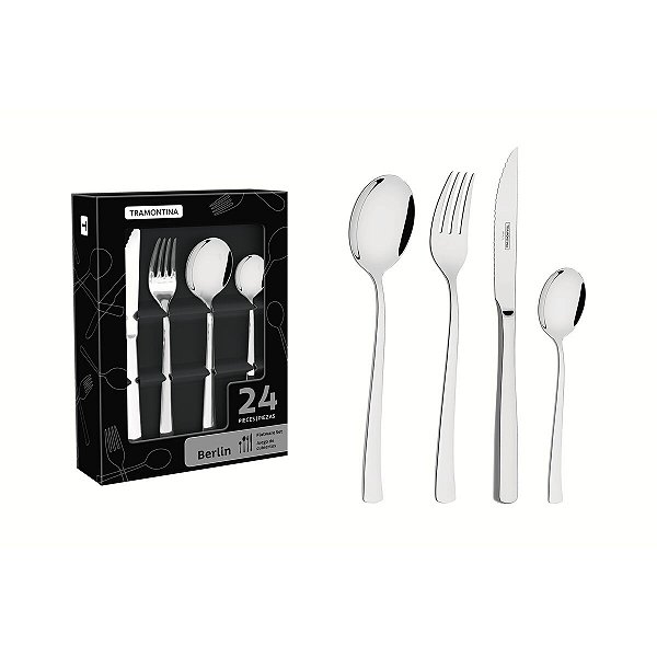 Faqueiro Aco Inox 24Pc Berlin Brilho Tramontina 66934007