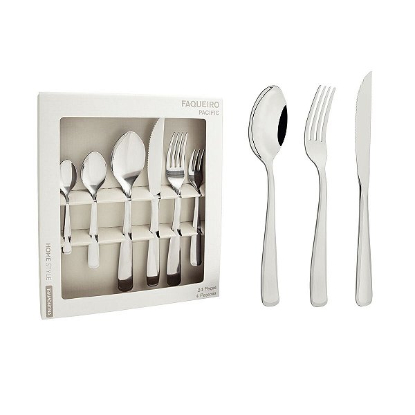 Faqueiro Aco Inox 24Pcs Pacific Tramontina 66962123