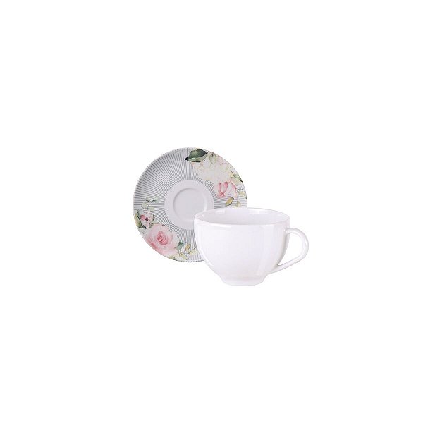 Conj Xicara Pires Cha Ornatta Porcelana Tramontina 96580103