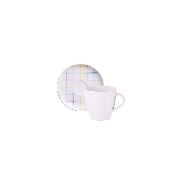 Xicara Pires Cha Sweet Color Porcelana Tramontina 96580123