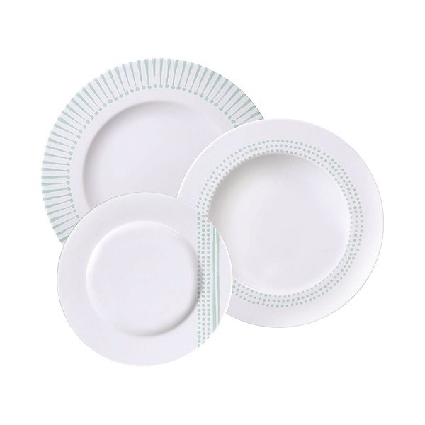 Jogo Pratos 12 Pcs Monocroma Porcelana Tramontina 96589053