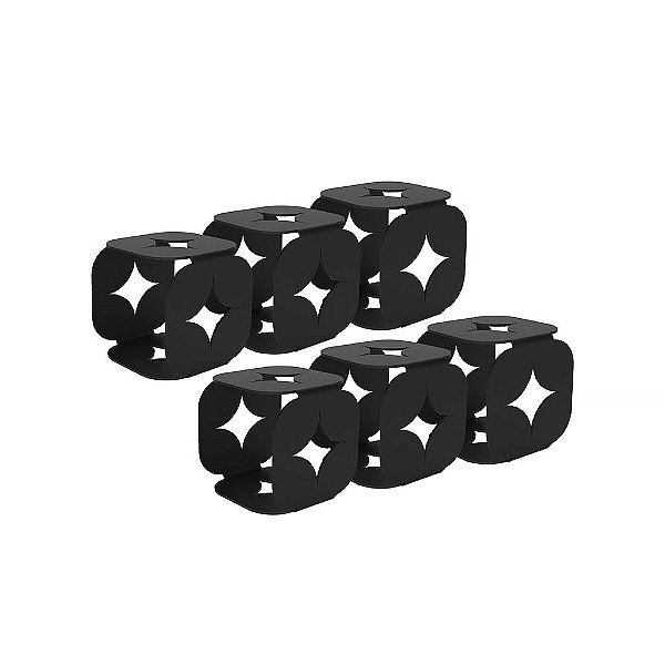 Jg Argolas Aco Inox 6Pcs Preto Luce Tramontina 64800003
