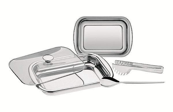 Jg Aco Inox P/Assar E Servir 4Pcs  Tramontina 64310154