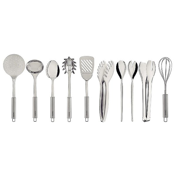 Cj Utensilios Aco Inox 10Pcs Marffi Tramontina 66809004