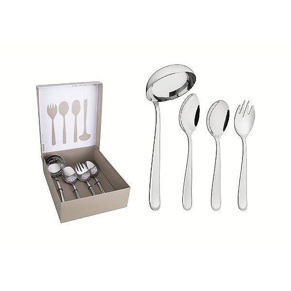 Jg Utensilios Aco Inox 4Pcs Angra Tramontina 66903723
