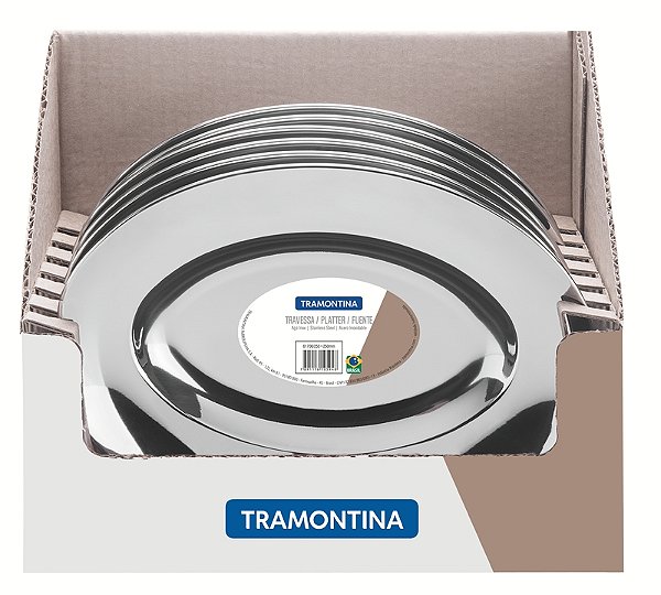 6 Forma Travessa Rasa Inox Display Buena Tramontina 61700305