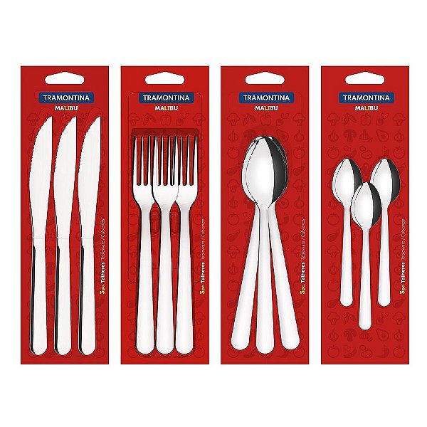 108 Conjunto De Talheres 3 Peças Malibu Tramontina 23799018