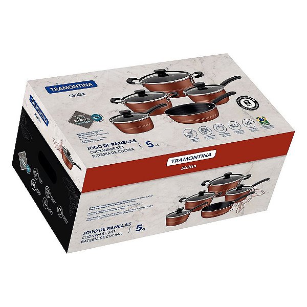 2 Jogo Panelas Alumínio 5Pc Sicilia Bro Tramontina 27899280