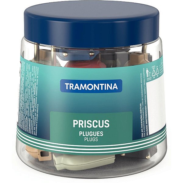 42 Plugues Pote Macho 2P 10A Cores Tramontina 57421901