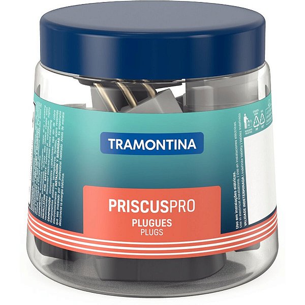 20 Plugue Pote Angular 10A Tramontina 57412918