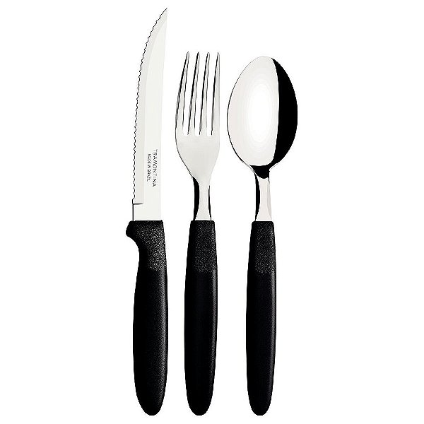 60 Talher Inox Ipanema Preto Tramontina 23398090