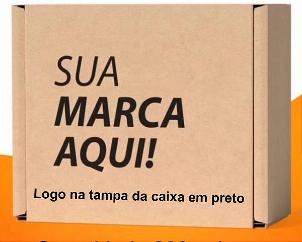 Caixa de Papelão Personalizada para E-commerce S-01 - 21x14x6,5 cm - Parda - Logo 1 Cor