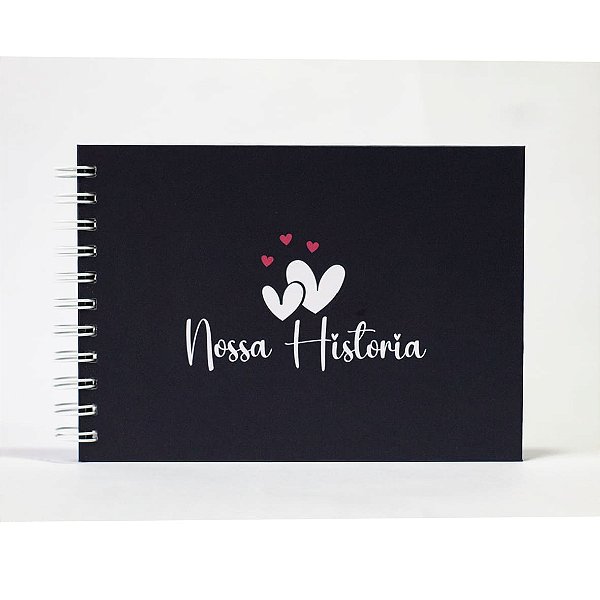 Álbum Scrapbook 15x21 - Nossa História - Preto
