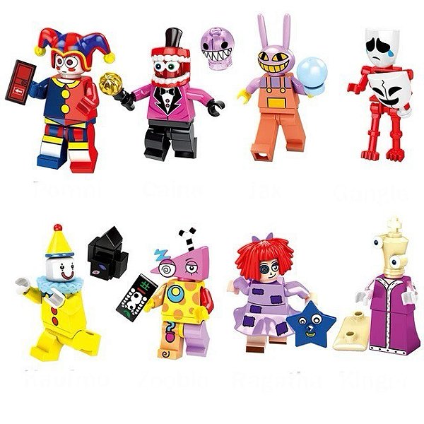 Pack 8 personagens O Incrível Circo Digital - Blocos de Montar