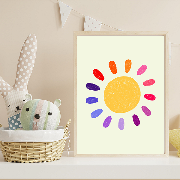 Quadro Sol Colorido
