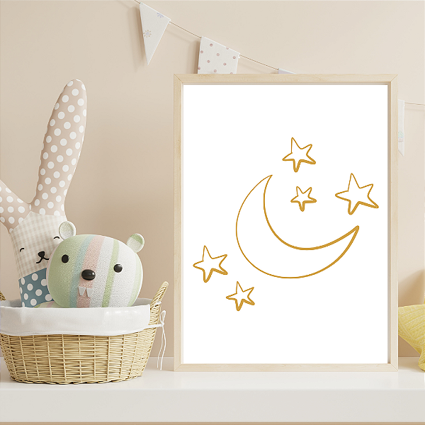 Quadro Lua e Estrela