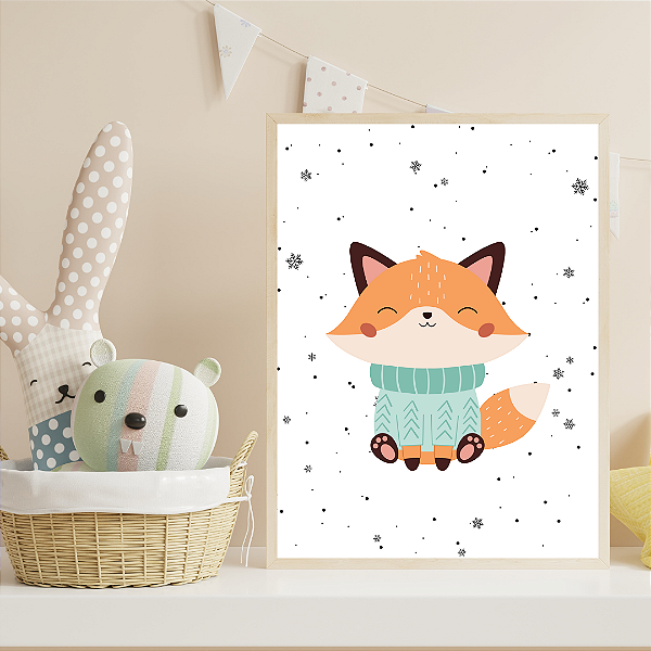 Quadro Raposa na Neve