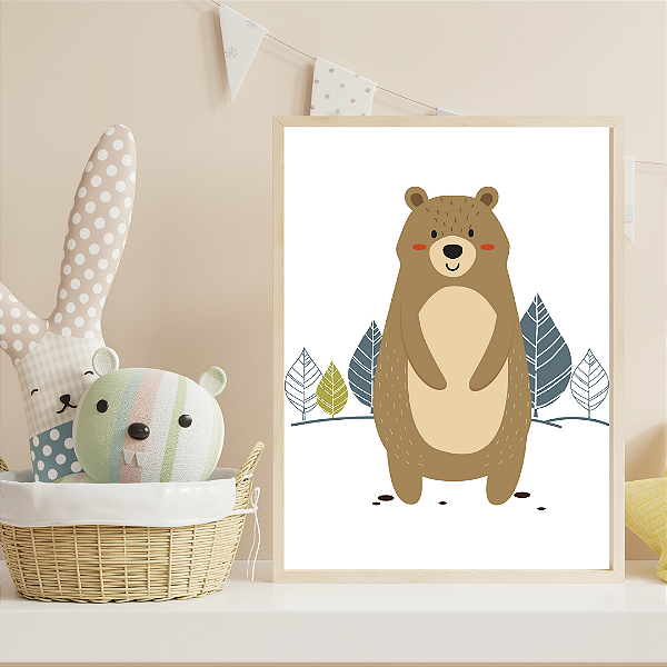 Quadro Urso na Floresta