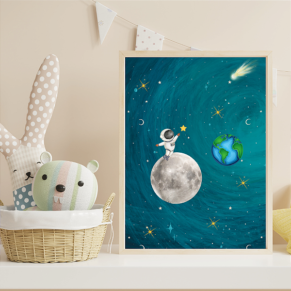 Quadro Galáxia Astronauta