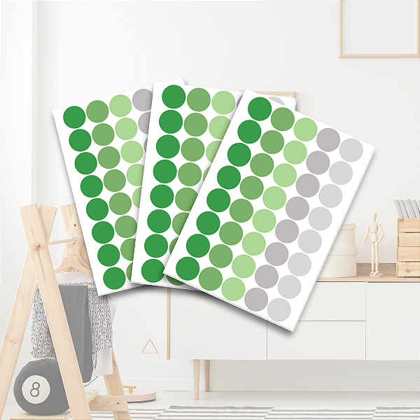 Adesivo Poá Tons de Verde