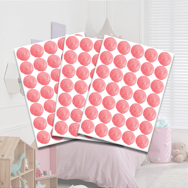 Adesivo Poá Aquarelado Rosa