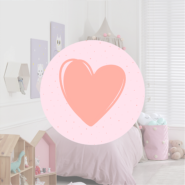 Placa MDF Coração Rosa