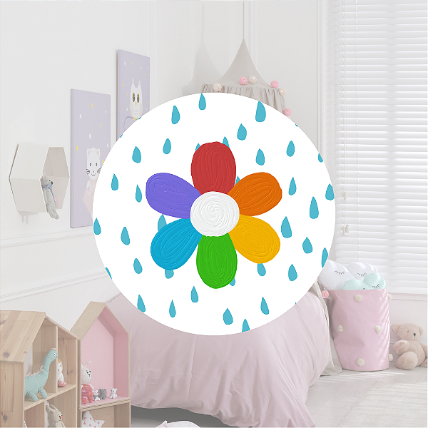 Placa MDF Flor na Chuva