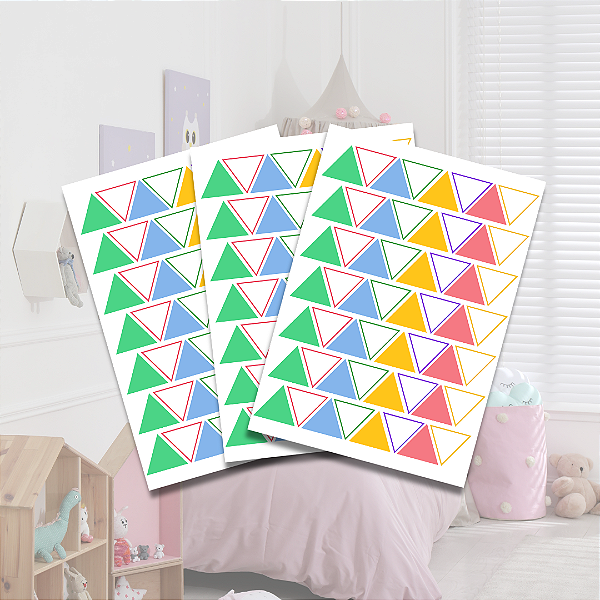 Adesivo Triângulo Colorido e Transparente