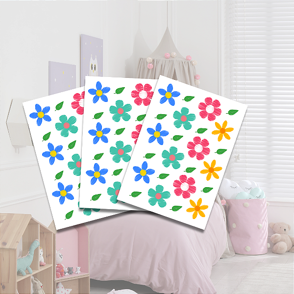 Adesivo Flores Rabiscadas