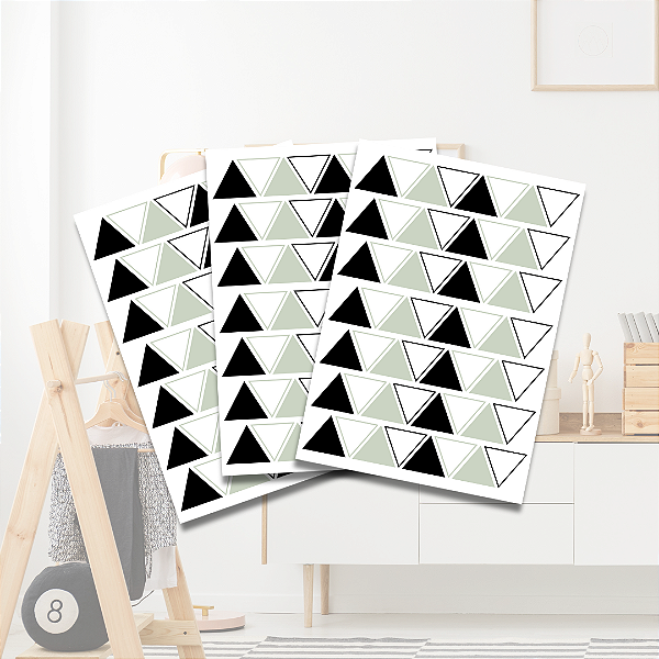 Adesivo Triângulo Preto, Cinza e Transparente