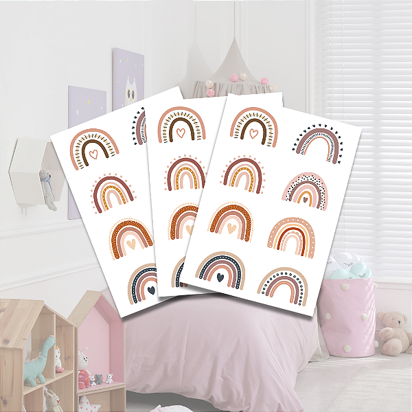 Adesivo Transparente Arco-íris Tons Terrosos