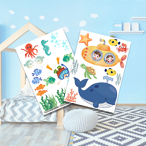 Adesivo Fundo do Mar Menino
