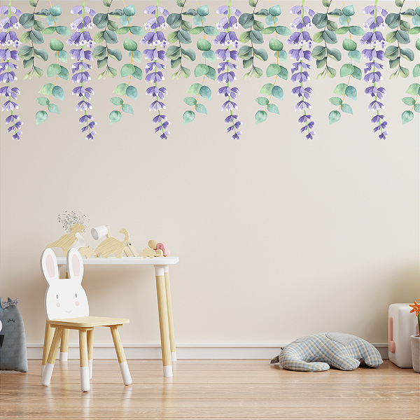 Adesivo Raminhos Folhas e Lilás