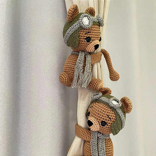 Prendedor de Cortina Ursinho Aviador