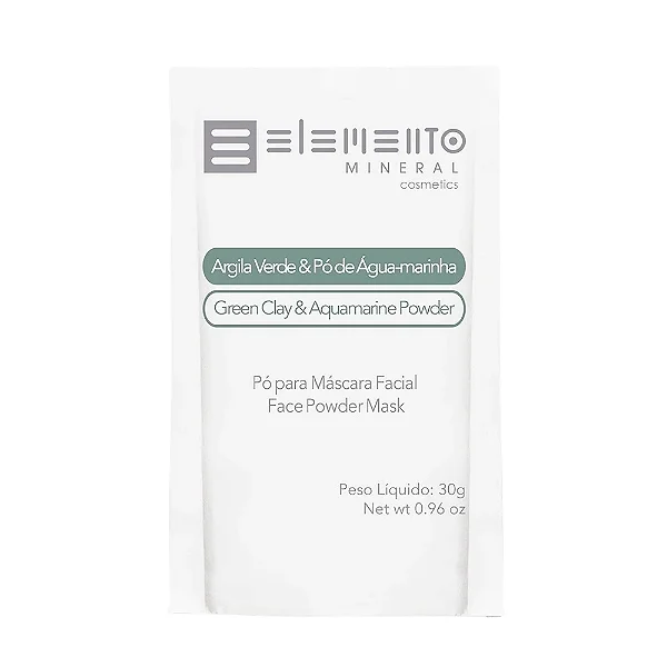 Argila Verde com Pó de Água-Marinha 30g - Elemento Mineral