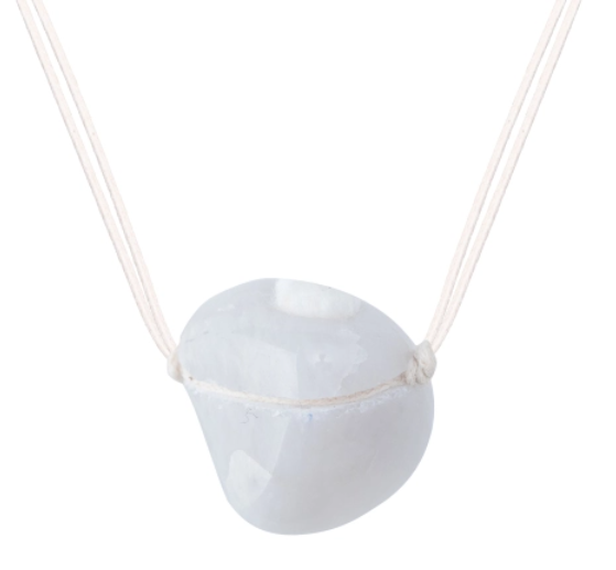 Colar Difusor Pedra Rolada Quartzo Branco - Naturezza